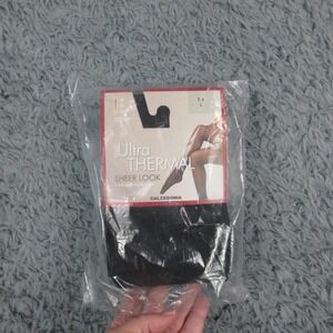 Calzedonia Ultra Thermal Leggings Womens Large Beige Sheer Plush Lined NWT